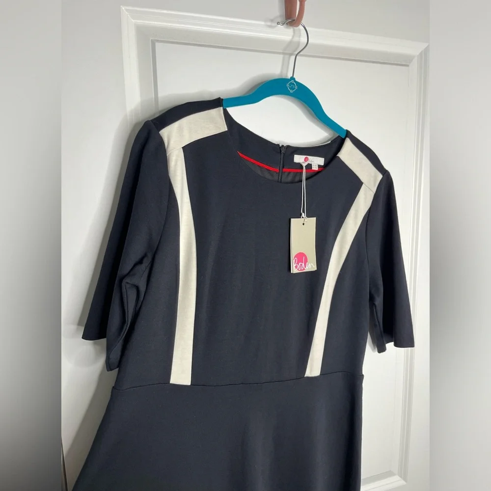 Boden Emily Ponte Midi Dress Black and White
Scoop Neck Size 14L NWT - Picture 4 of 11